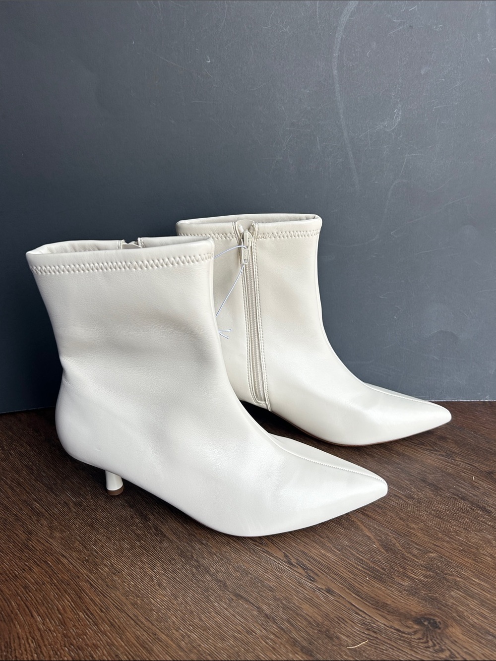 NWT A New Day Lonnie Boot Kitten Heel White Ankle Boot | White Ankle Boot